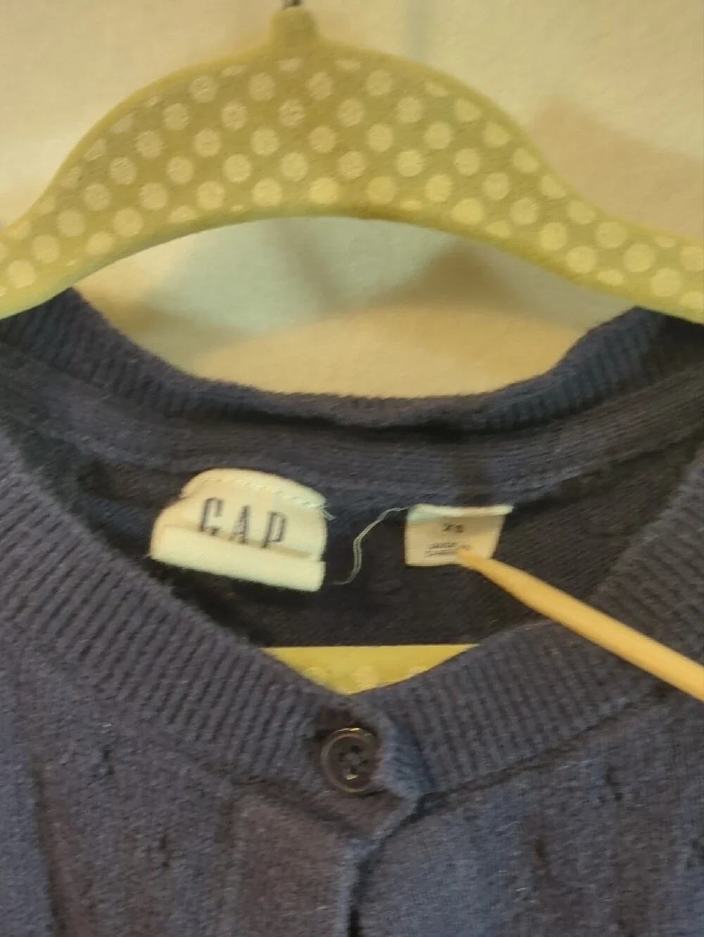 GAP Navy Button-Front Crewneck Cardigan Jacket